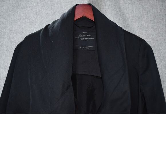 AllSaints Bayle Monument Drape Jacket Black Size 4 - Picture 2 of 4